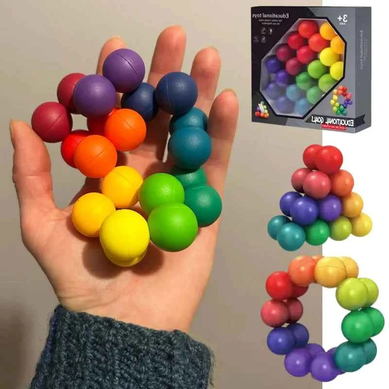 2025 Fidget Toy 3D Puzzle Ball Endless Twisted and Turned Flexible Jionts Stress Relief Desk Sculpture Toys for Kids Adult Gifts