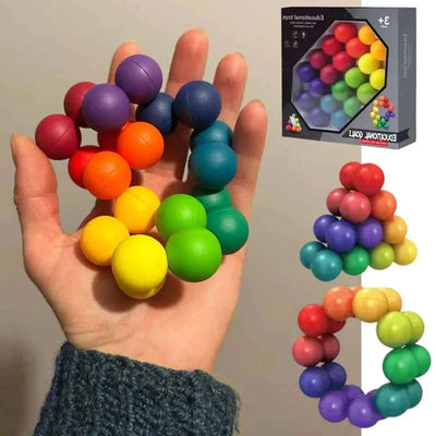 2025 Fidget Toy 3D Puzzle Ball Endless Twisted and Turned Flexible Jionts Stress Relief Desk Sculpture Toys for Kids Adult Gifts