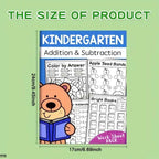 32-Page Interactive Math Learning Workbook with Addition & Subtraction Worksheets, Crossword Puzzles, Colorful Math Activities