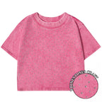 100% Cotton Washed T-Shirts For Women Loose O-Neck Crop Tops Y2k Street Female Clothes Summer Casual Vintage Short Sleeve Tees