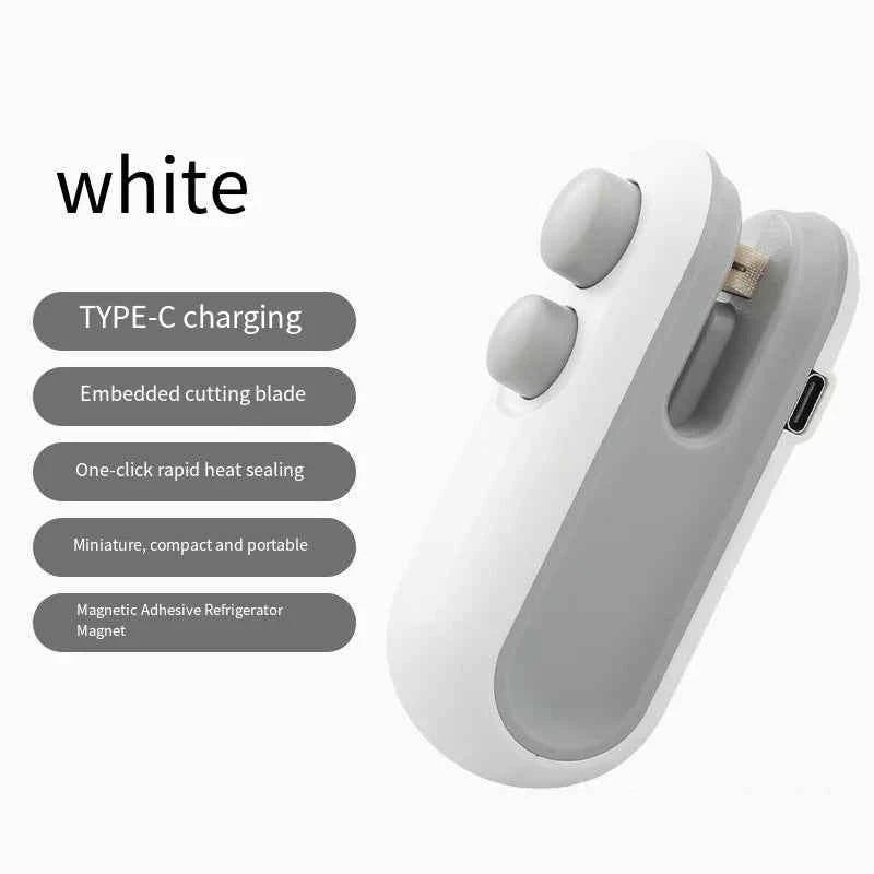 Mini Sealing Machine USB Rechargable Heat Sealer Storage Bag Plastic Package Food Sealer Clip Bag Handheld Food Heat Sealer