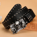 New Women Belt High Quality Luxury Brand Punk Goth Rivet Black Jeans Unisex Men Belt Paw Skull Buckle belt Unisex Waist Belt