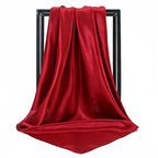 Luxury Brand Silk Scarf Women Satin Solid color Hijab Scarves Muslim Pareo Bandana Female Shawl Wrap Headband Foulard 90*90cm