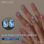 PERFECT COLOR Blue Tears Cat Eye Magnetic Gel Polish, 3g, UV LED Cure, Soak Off Gel Nail Polish, Blue Shimmer Effect