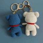 Cute Couple Bear Crochet Keychain Animal Bag Charm