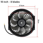 Universal 7/9/10/12/14/16 Inch 12V 80W 2100RPM Car Air Conditioning Cooling Fan Blade Cool Mounting Kit CF-1001