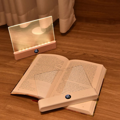 LED Book Light and Night Light 2 in 1, 3 Color Temperatures & Stepless Dimming, USB Rechargeable Reading Light with Timer for Ni