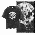 SA ASTRONAUT SPACE THEMES Printed Cotton Acid Washed Graphic Unisex T Shirt Cool Streetwear Men Tshirts Big Size Tee for men