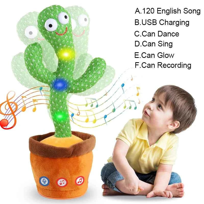 Talking Cactus Baby Toy Dancing Cactus Repeats What You say for Kids with English Songs Dancing Toy for Gift Toddle Girls Boys