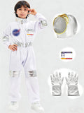 Halloween Astronaut Cosplay Costume Kids Boy Girl Jumpsuit Cartoon Space Party Spaceman Outfit White Spacesuit Bodysuit Clothing