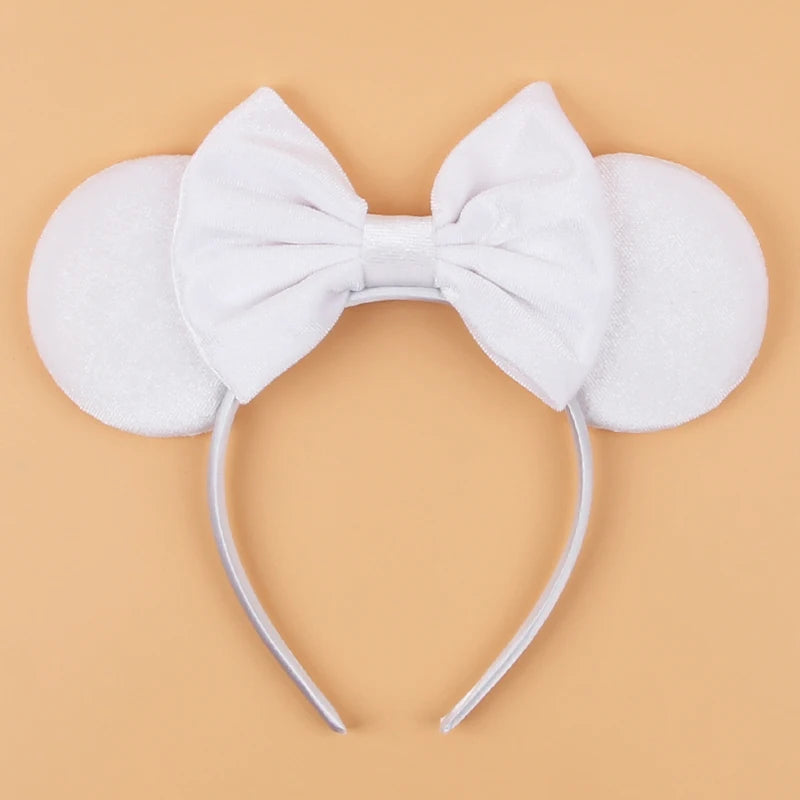 New Trendy Mouse Ears Headband 3.3"Velvet For Girls Soft Bow Hairband Halloween Festival Party Trip DIY Hair Accessories Gifts