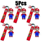 Super Mario Bros Action Figure keychain Cute Cartoon Character Toy Doll Model Decoration Kid Birthday Gift