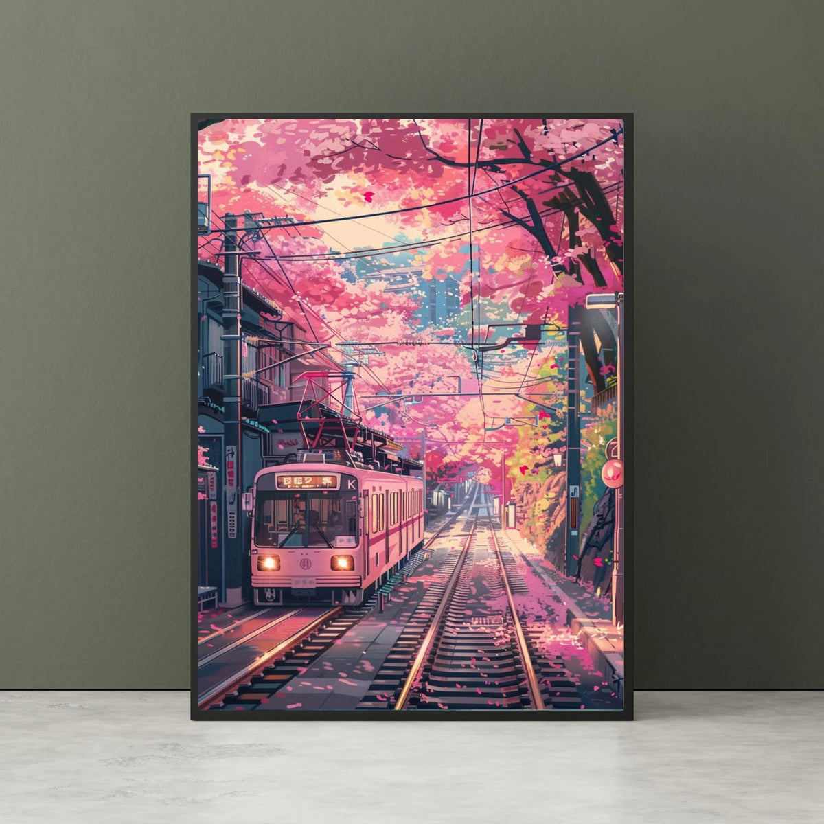 Vintage Asian Railway Landscape Canvas Wall Art Poster Decor