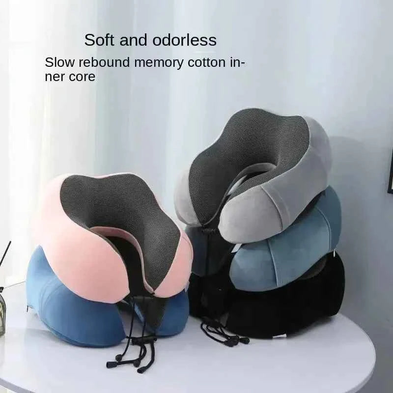 1pc U Travel Memory Cotton Pillow NeckMotor Cars And Aeroplanes NapMagnetic Fabric Ushaped