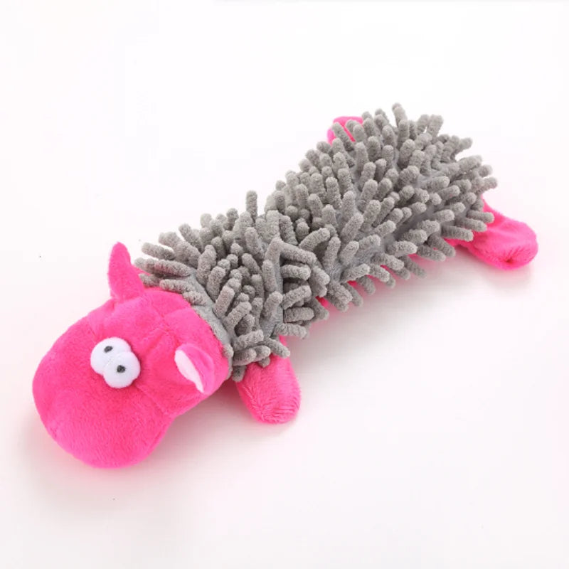 Durable Pet Dog Plush Toy for Small Breeds - Animal Shape Squeaky Chew Cleaning Toy for Chihuahua Yorkshire Bichon Puppies