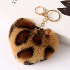 Heart Plush Pom Pom Keychain Fashion Bag Charm