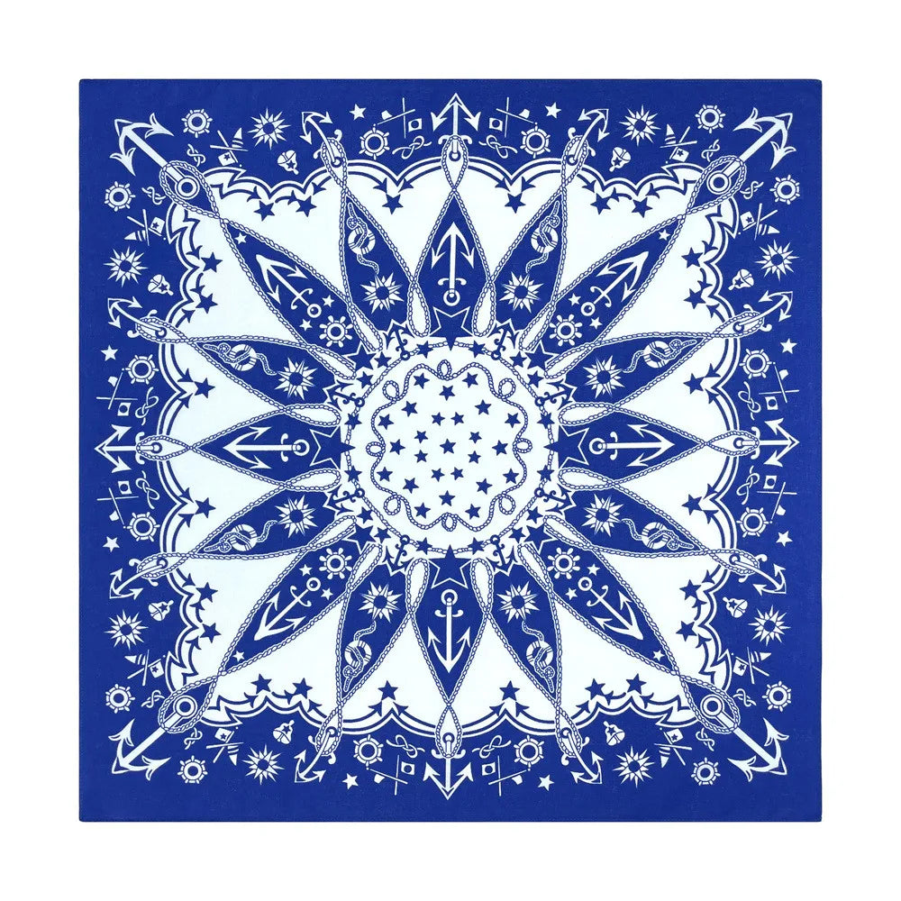 Navy Blue Cashew Hip Hop Cotton Square Bandana Scarf Riding Headband Paisley Gifts For Men Unisex