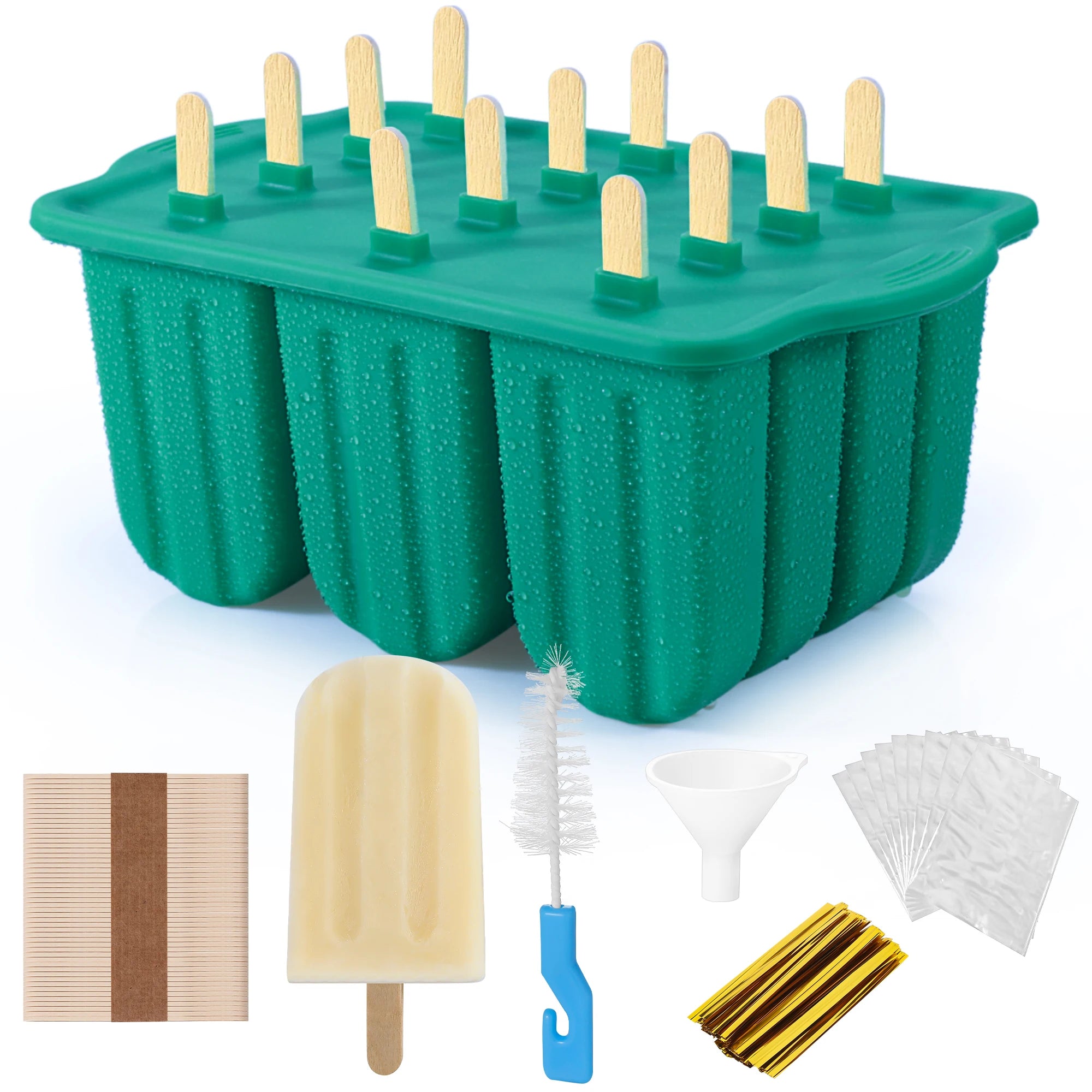 New Summer Hot Sales Ice Cream Tools With Wooden Sticks silicone popsicle molds custom mini silicone ice cream popsicle mold