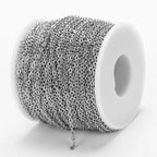 2/10 Meters Stainless Steel Chain 1 1.5 2mm Gold&Steel Color Link for DIY Jewelry Making Necklace Bracelet Bulk Chain Supplies