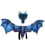 Adult Halloween Decoration Carnival Party Animal Costume Dragon Cosplay Masquerade Face Mask and Wings