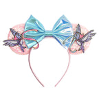 Cinderella Cartoon Mouse Ear Headband Sequin Bows Girl Adult Kid Halloween DIY Party Cosplay Hair Accessories Princess Hairband