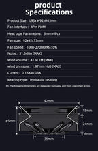 TEUCER UT45 Series CPU Cooler 45mm ITX Case Air Cooling Radiator with UT12015 FDB Fan for AM5 AM4 and LGA1700 1200 2011 for X99