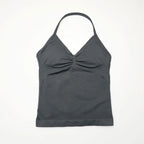 NCLAGEN Longline Strappy Top Sports Yoga Vest Women's Fitness Tank Top Gym Beautiful Open Back Bra Running Workout Halter