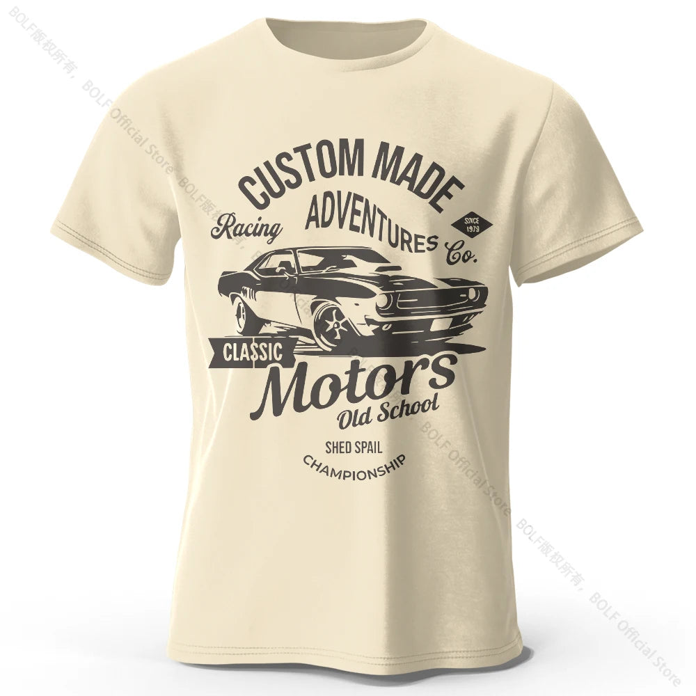 Men's Vintage Motors Graphic T-Shirt – Oversized Cotton Streetwear Tee