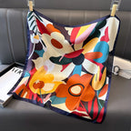 2025 Silk Shawl Print Headscarf Cat Hair Wrap Neckerchief Female Satin Square Scarf For Women Headband Foulard Hijab Bandana
