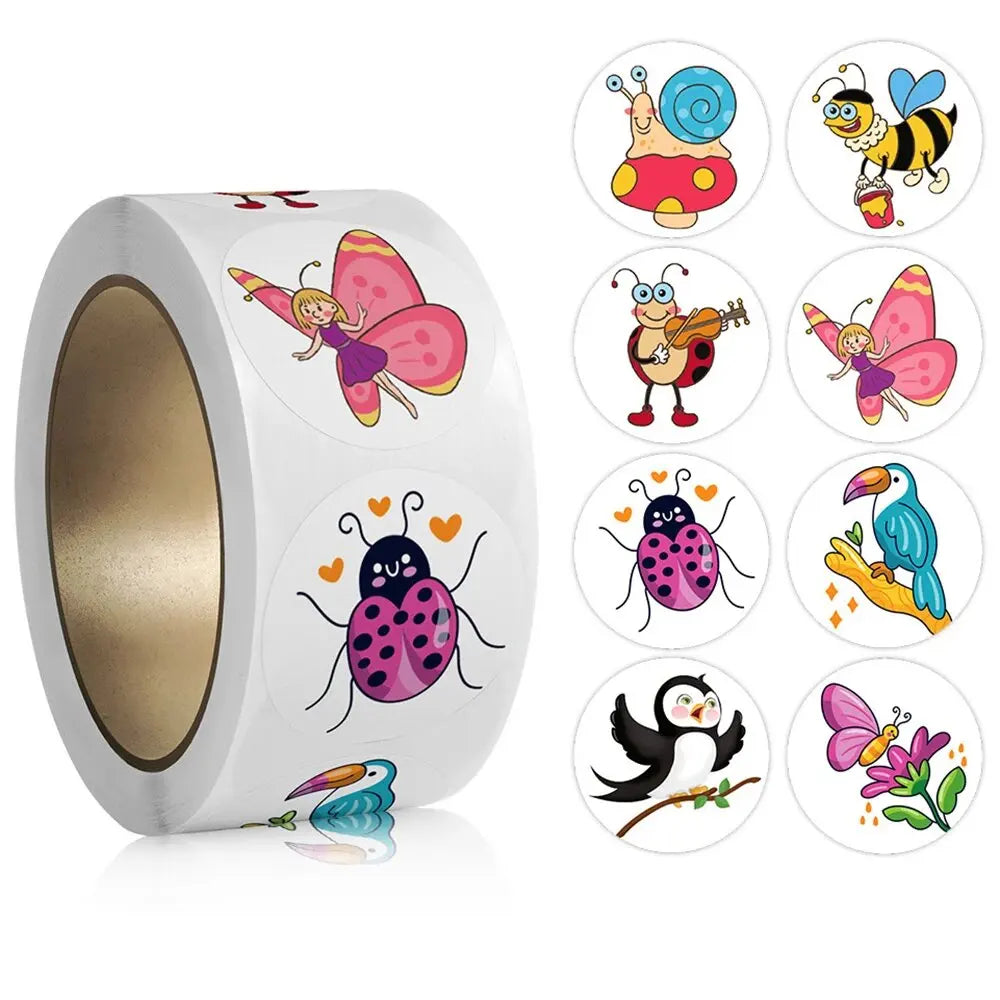 100-500pcs Cartoon Animal Stickers Teacher Reward Stickers for Kids, Party Decoration Sticker for School Classroom Home