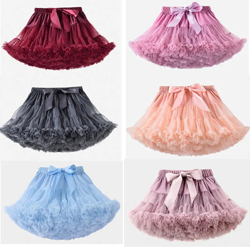Baby Girls Tutu Fluffy Skirt Toddler Princess Ballet Dance Tulle Mesh Skirt Kids Cake Skirt Cute Girls Clothes Pettiskirt Skirt
