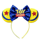 Mouse Ears Headband Cartoon Sequin Bows Headband Birthday Party Christmas Halloween Princess Cosplay Costume For Women Adult