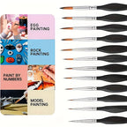 11pcs Precision Paint Brush Set for Fine Detail - Durable Miniature Brushes with Micro Tips for Warhammer 40K, Model & Art Paint