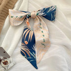 Cashew flower silk scarf double-sided printed for Women, Lightweight Versatile Bandana Style, Daily Office Party Vacation Boho
