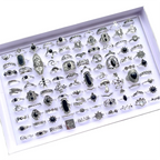 20Pcs Vintage Bohemia Black Rings Set For Women Men Mix Style Heart Love Flower Design Finger Jewelry Party Gifts