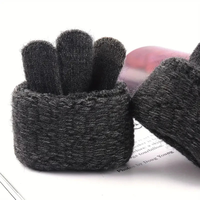  4colors Winter Warm Gloves Touchscreen Unisex Knit Finger Gloves Machine Washable Ideal for Travel Cycling Sports