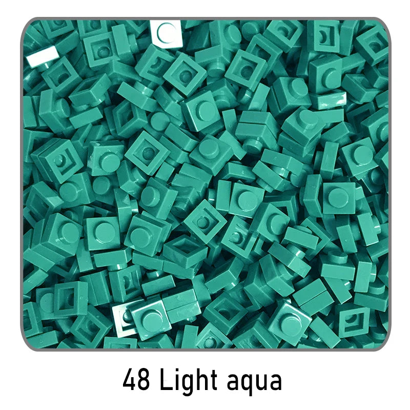 100Pcs DIY Bricks Parts 3024 1x1 Plate Educational Tech Construction Assmble Compatible Block Parts Toys for Child Kids