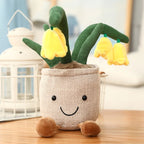 Tulip & Succulent Plant Plush Toy – Cute Stuffed Doll Bookshelf Décor, Soft Kawaii Pillow Pendant & Birthday Gift for Girls