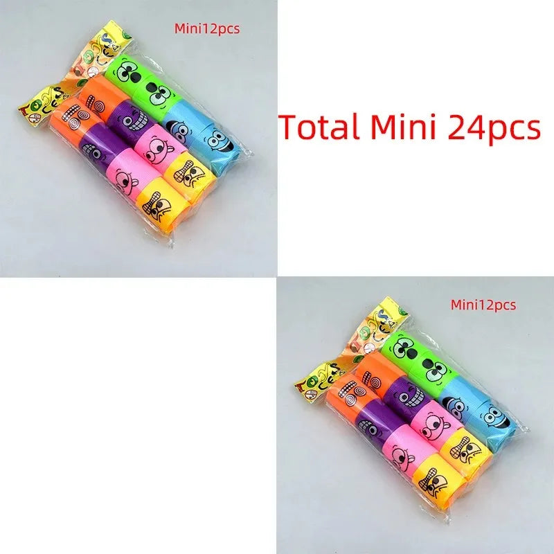24PCS Rainbow Magic Springs Circle Toys Kids Birthday Party Favors Guests Giveaway Small Gifts Pinata Fillers Flexible Funny Toy