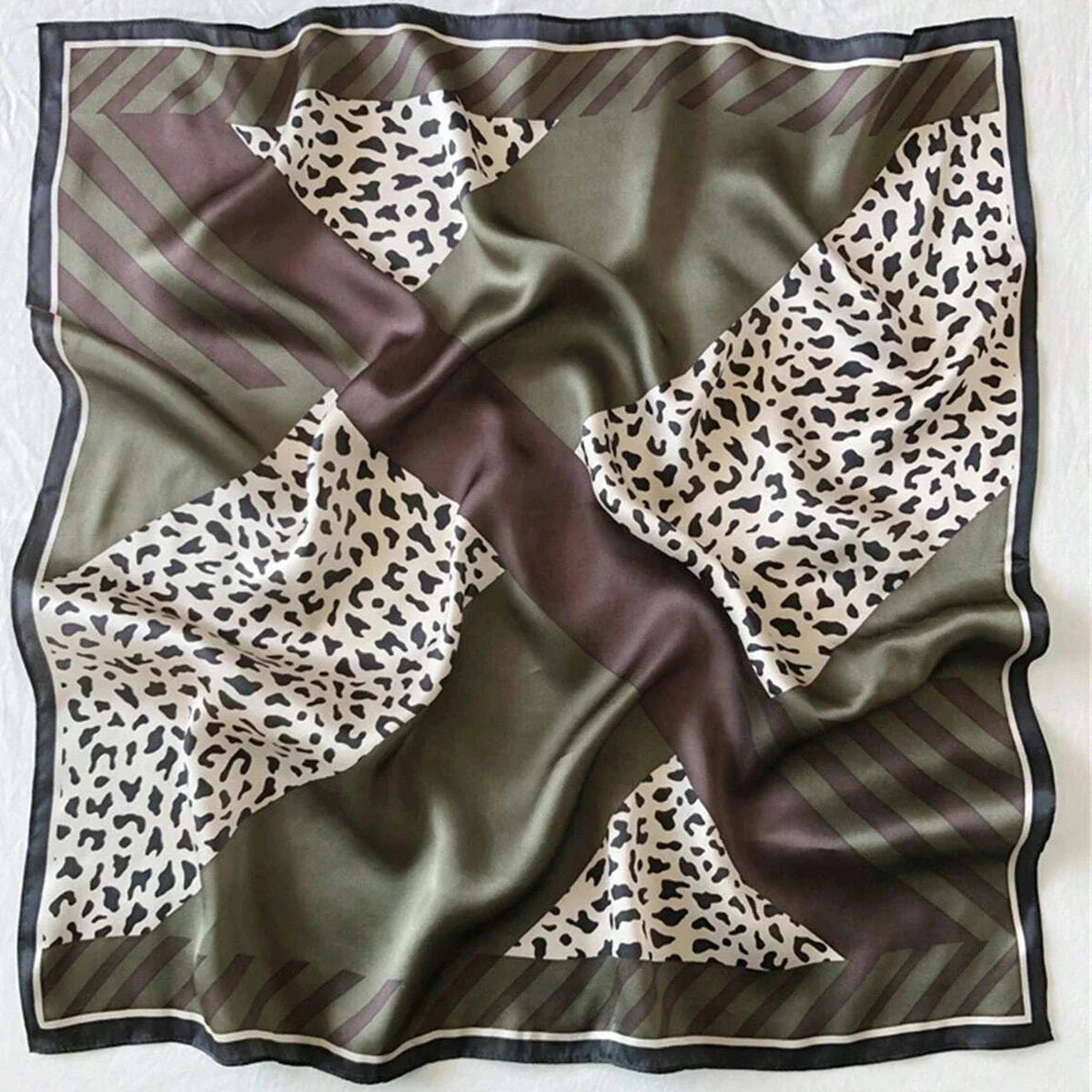 70cm Pink Floral Silk Scarf for Women Simulated Silk Fresh and Elegant Versatile Headwear Clothing Bags and Square Scarf
