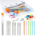 26Pcs Sewing Knitting Kits Large Eye Blunt Yarn Needles & Plastic Weaving Needles & Crochet Locking Counter Stitch Markers Tools