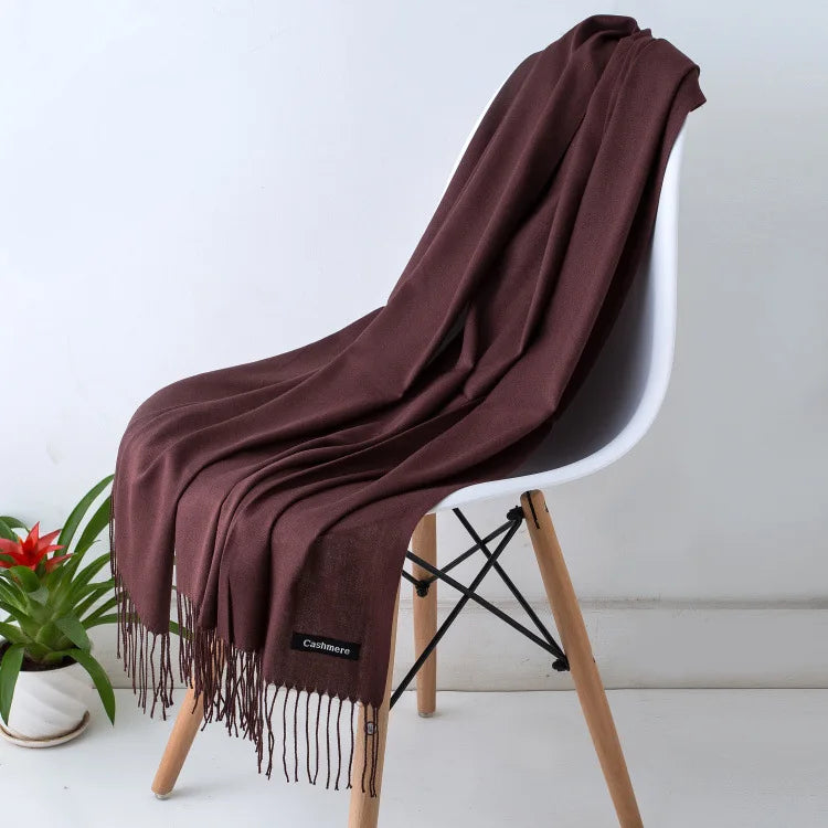 Fashion Solid Scarf Women Cashmere Soft Winter Warm Scarves Hijab Female Long Headband Shawl Wraps Bandana Foulard 2022 Echarpe