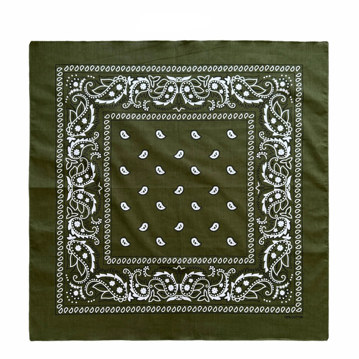 70CM Oversized Hip Hop Amoeba Cashew Cotton Square Bandana Scarf Headband Black Paisley Gifts For Men/Boys/Girls