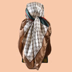 1PC Women's Summer Beach Accessory Fashion Satin Square Scarf 90*90inch Multi-use Headscarf Party Use Versatile Hair Towel