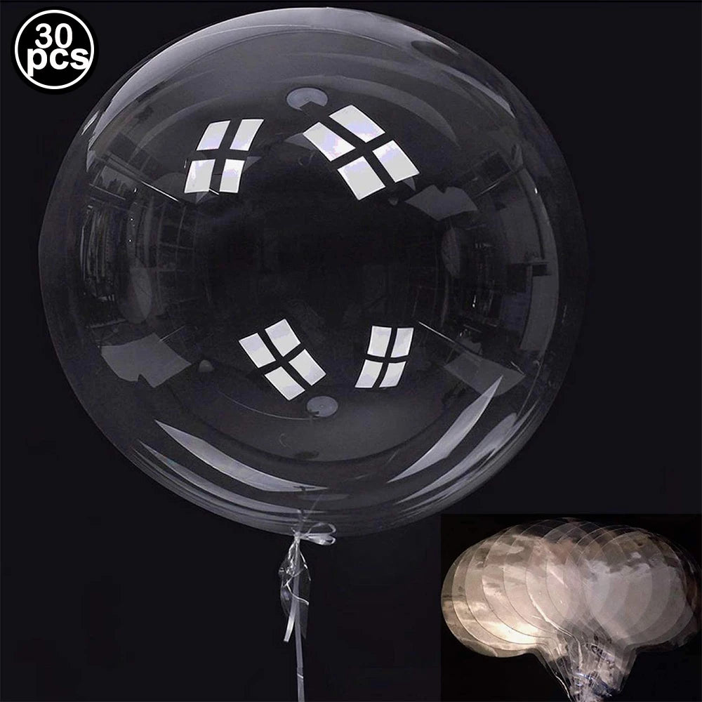10/20/30/50pcs 10/12/16/18/20/24/36inch Transparent Bobo Balloon Clear Bubble Birthday Party Wedding Baby Shower Decor Supplies