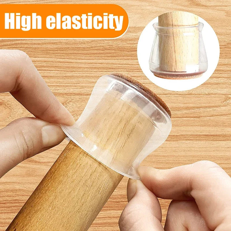 24/4pcs Chair Leg Caps Silicone Feet Protector Pads Furniture Table Covers Socks Plugs Cover Furniture Leveling Feet Home Decor