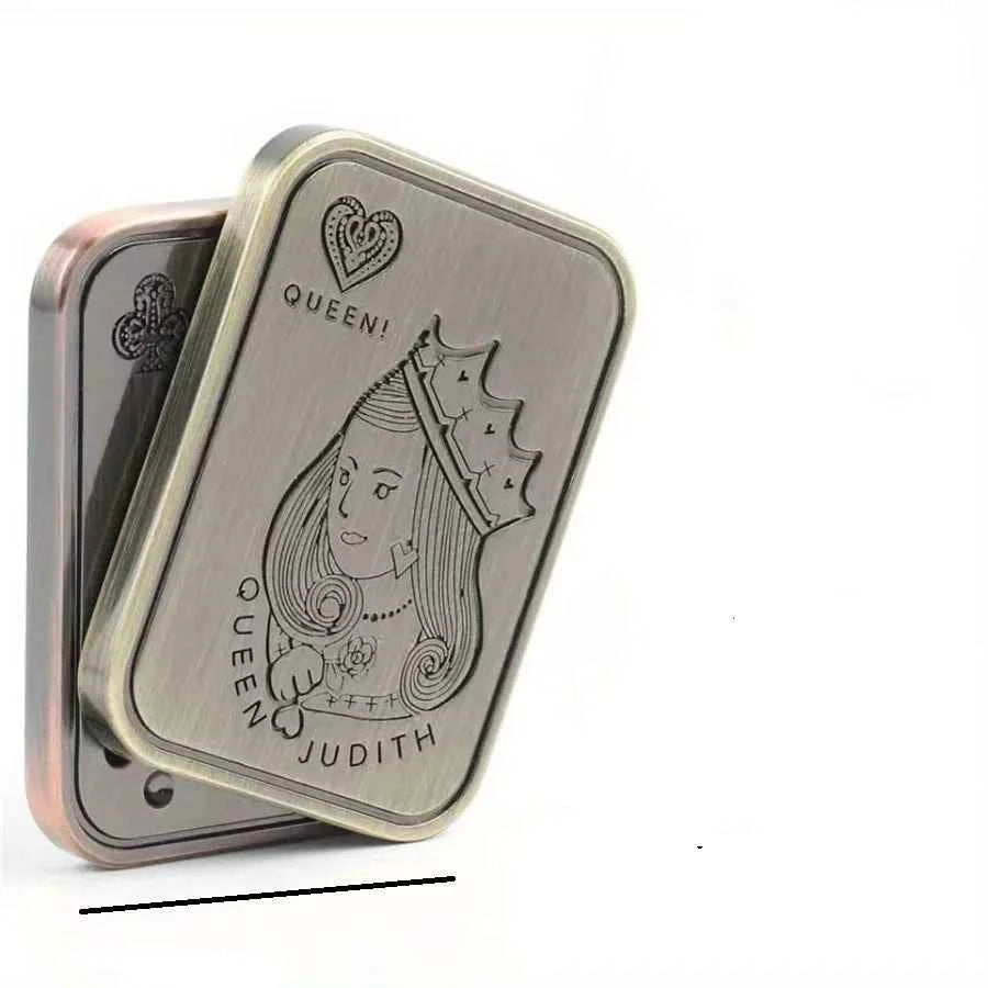 1pc Metal Fidget Toys - Metal Poker Push Card Fidget Slider Stress Relief Toy,Fidget Toy Haptic Coin,Office Desk Toys Gifts