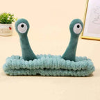 Cute Animal Ears Headbands with Fluffy Ball Soft Coral Fleece Elastic Hair Band For Women Washing Face Makeup Cosmetic