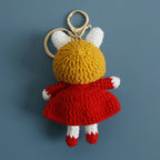 Cute Rabbit Crochet Keychain Handmade Bunny Bag Charm