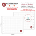 A7 50Sheets Loose Leaf Notebook Refill Spiral Binder Inner Page Weekly Monthly To Do Line Grid Inside Paper Stationery